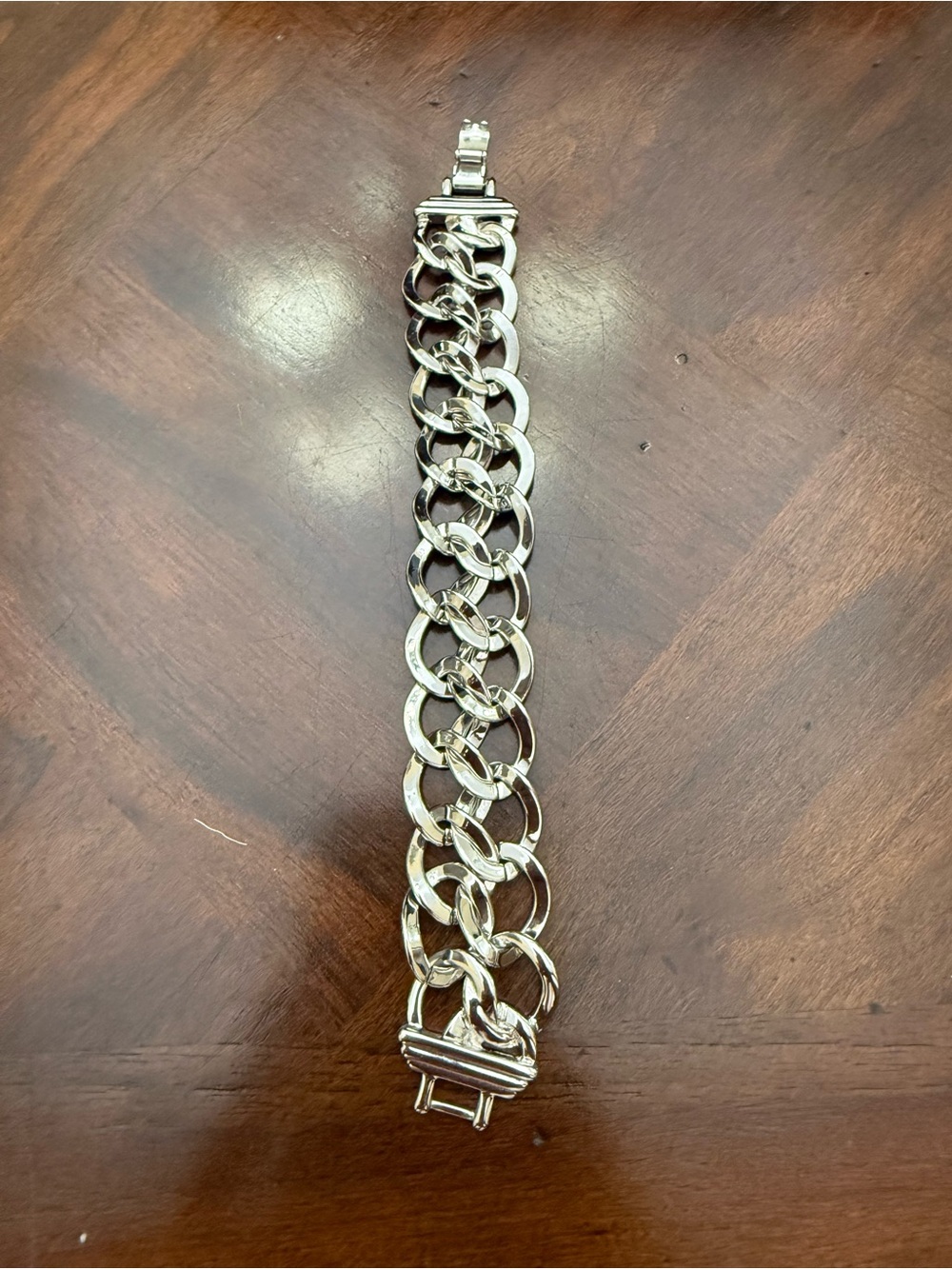 Vintage Monet Chunky Silver Link Bracelet (#714)